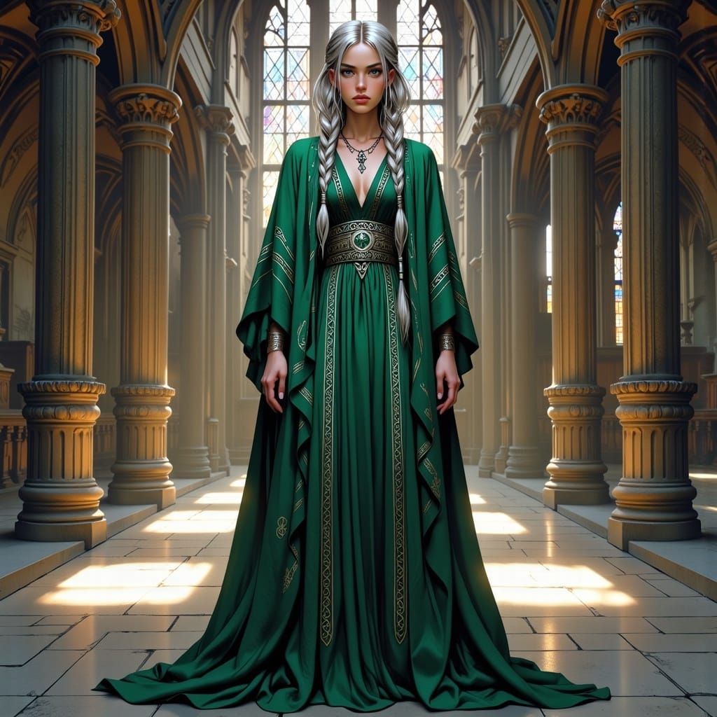 Mystical Bishop in Gothic Cathedral: Anime Style