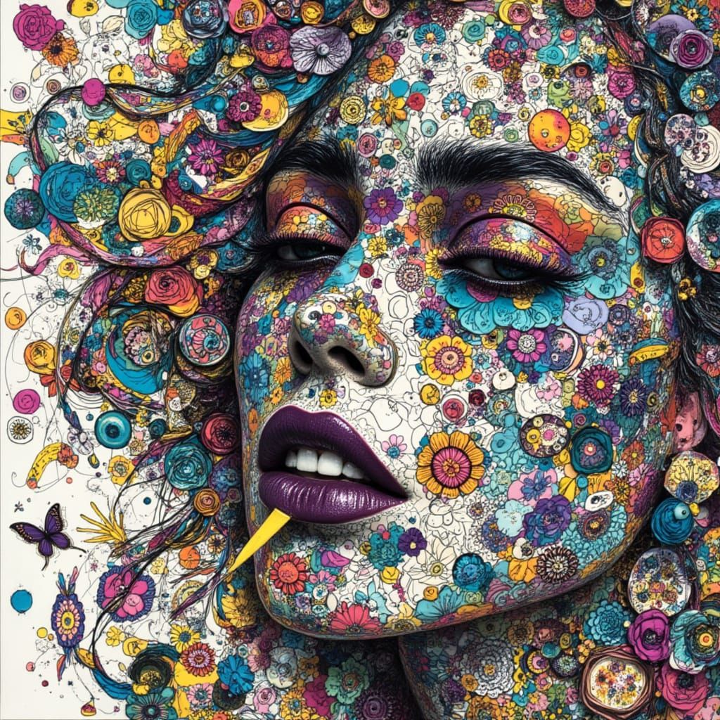 Extreme Chaos Zentangle Inspired by Klimt