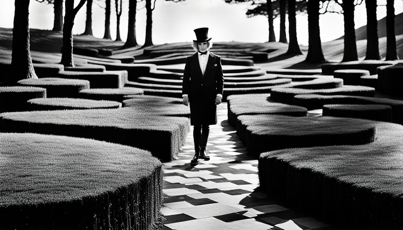 Detailed 60s iconic mod fashion monochrome photograph with f...