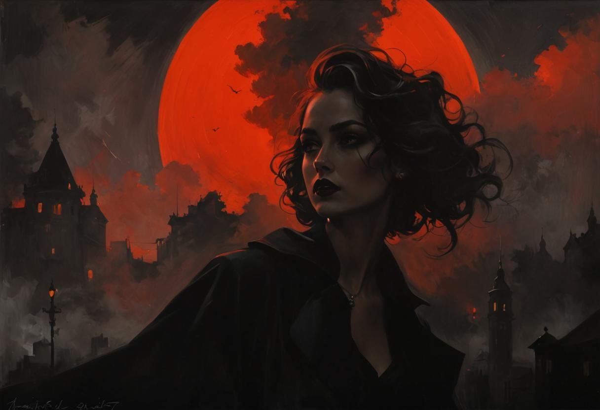 Noir Night Painting: Secrets and Danger