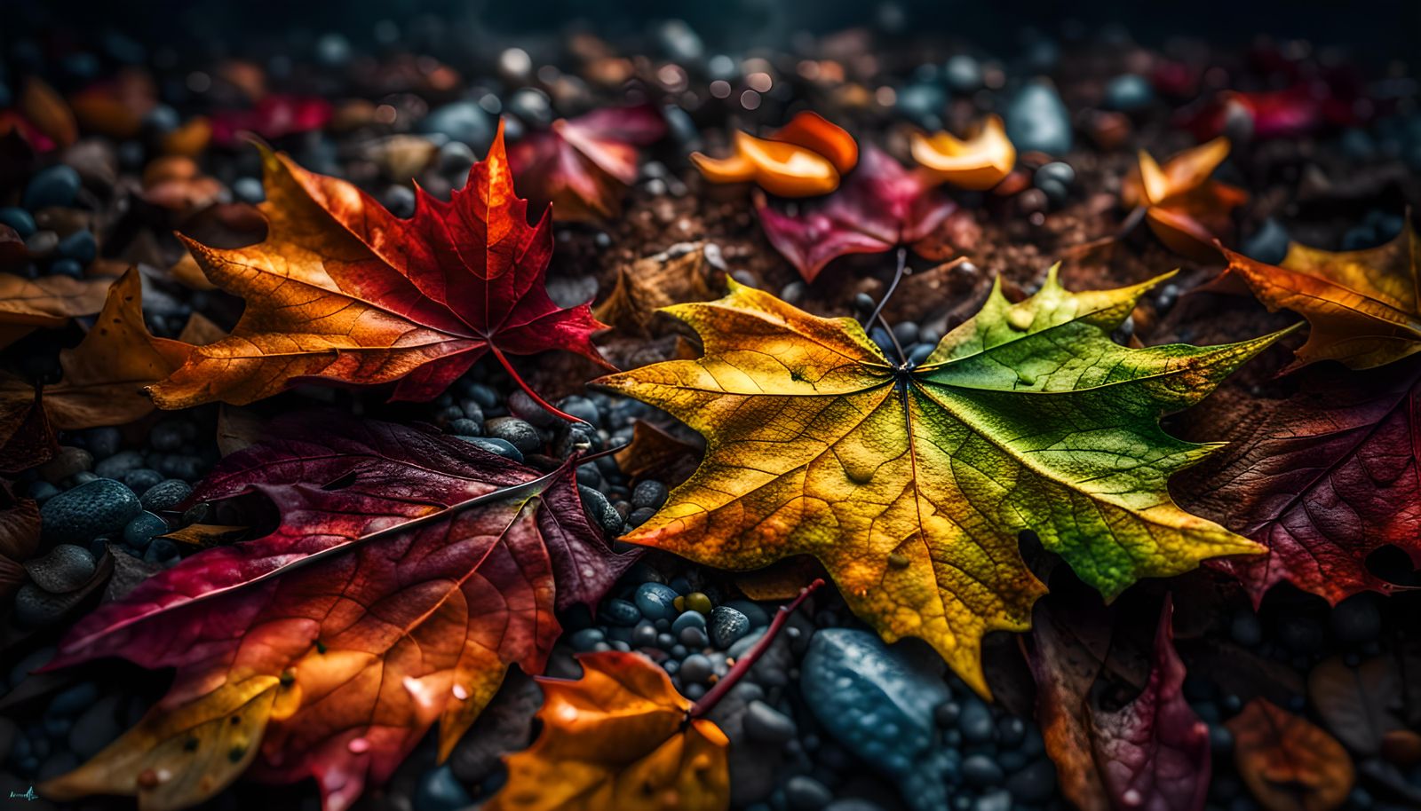 Colorful Fall Scene with Intricate Details