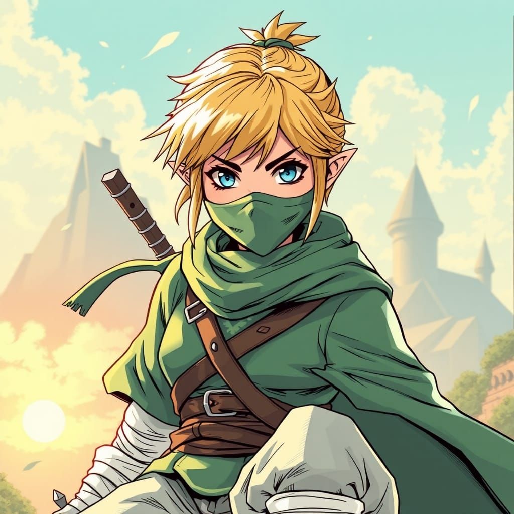 Ninja Warrior in Hyrule, Manga-Inspired Close-Up