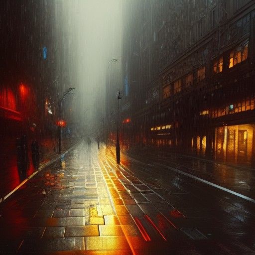 Rainy Sydney City Street at Night