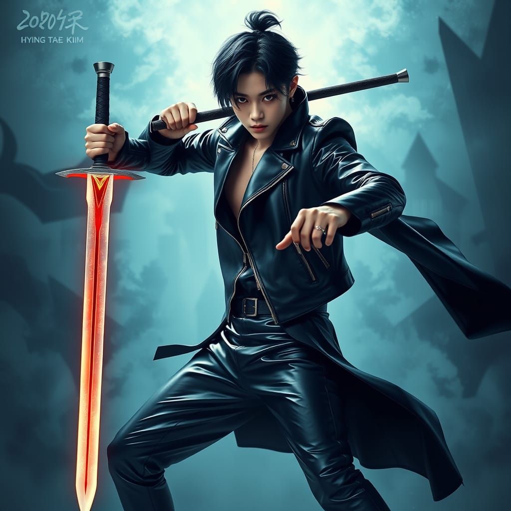 K-Pop Idol Demon Hunter with Mystical Aura