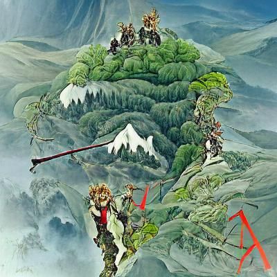 Anime-Style Wukong with Staff at Mountain Base