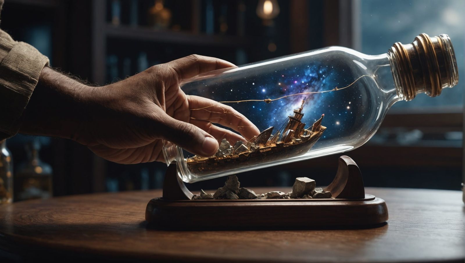 Galaxy in a Bottle: Hyper-Realistic Digital Art