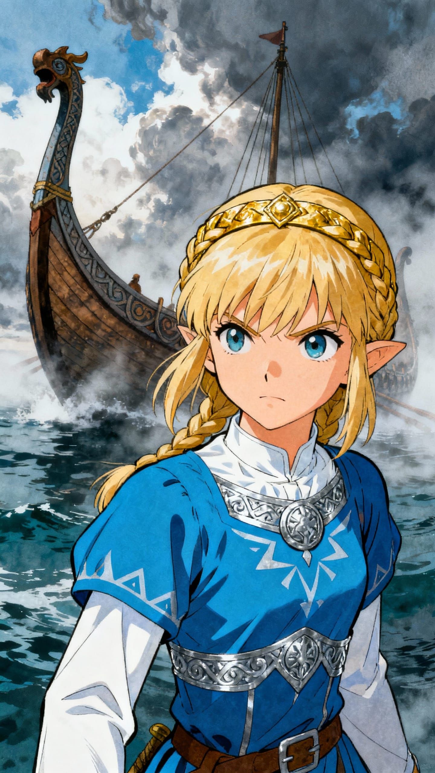 Anime Style Young Harald Bluetooth as a Girl