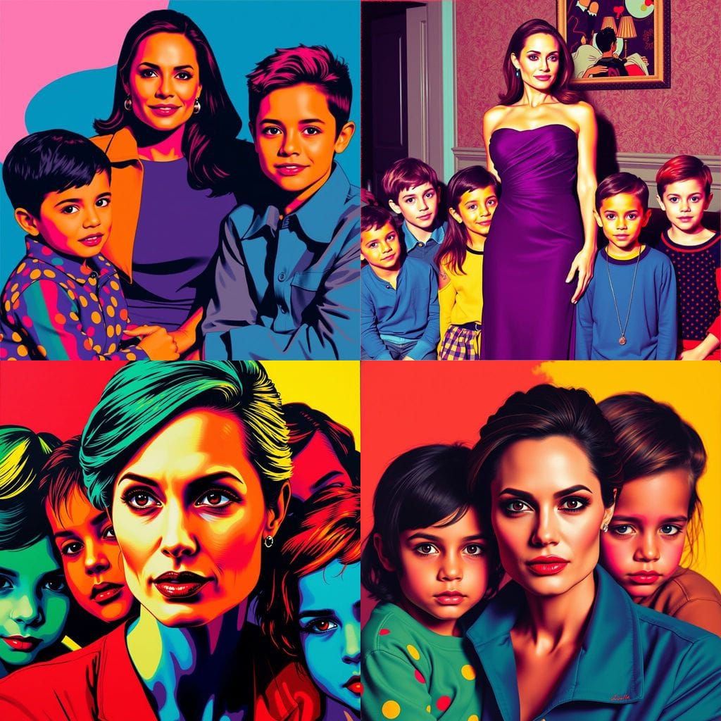 Vibrant Pop Art Portrait of a Famous Family