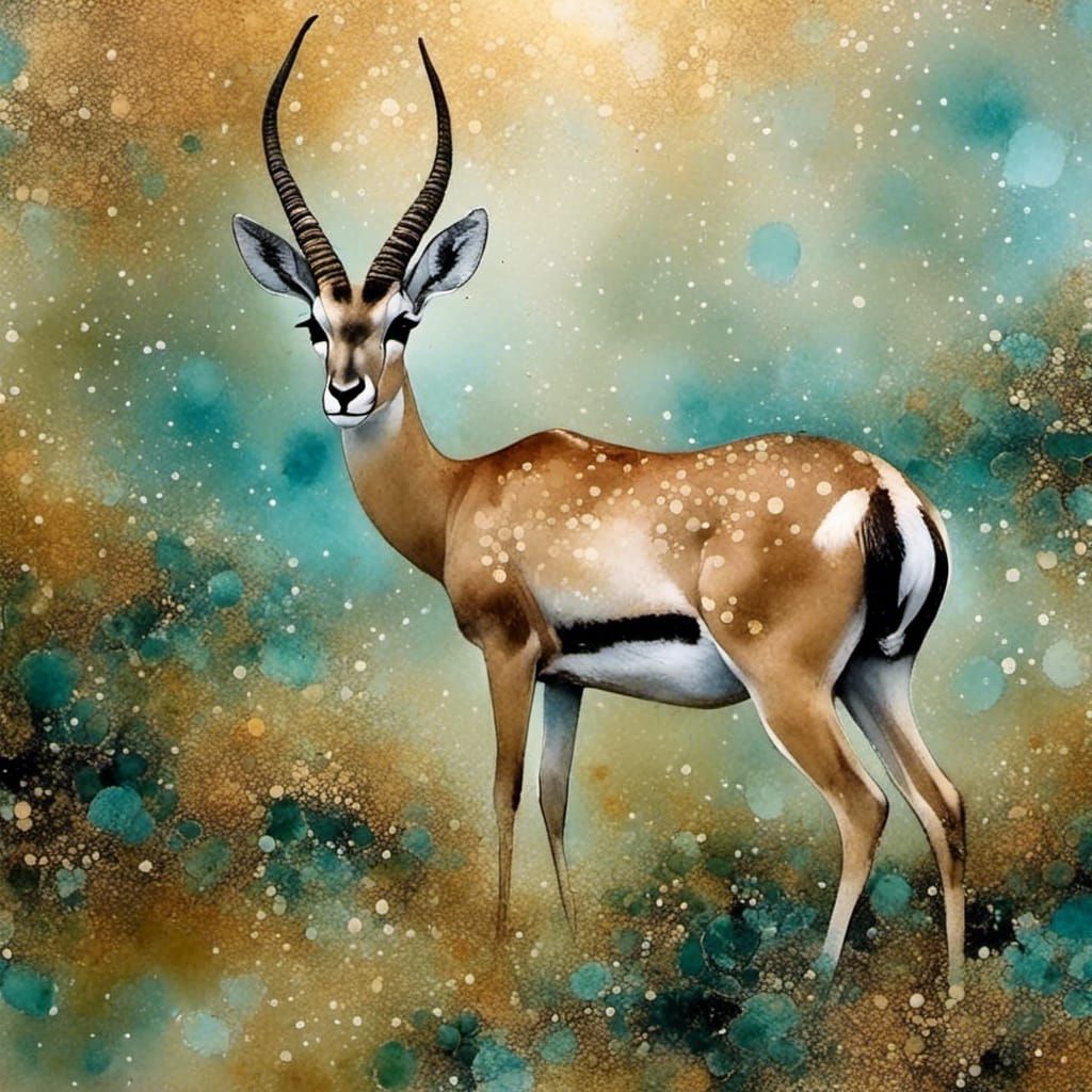 Gazelle Grazing Peacefully on Savannah Plainlands