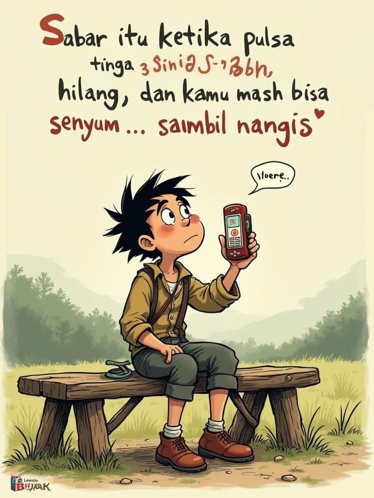 Cartoon Character's Hopeful Gaze in Comic Style