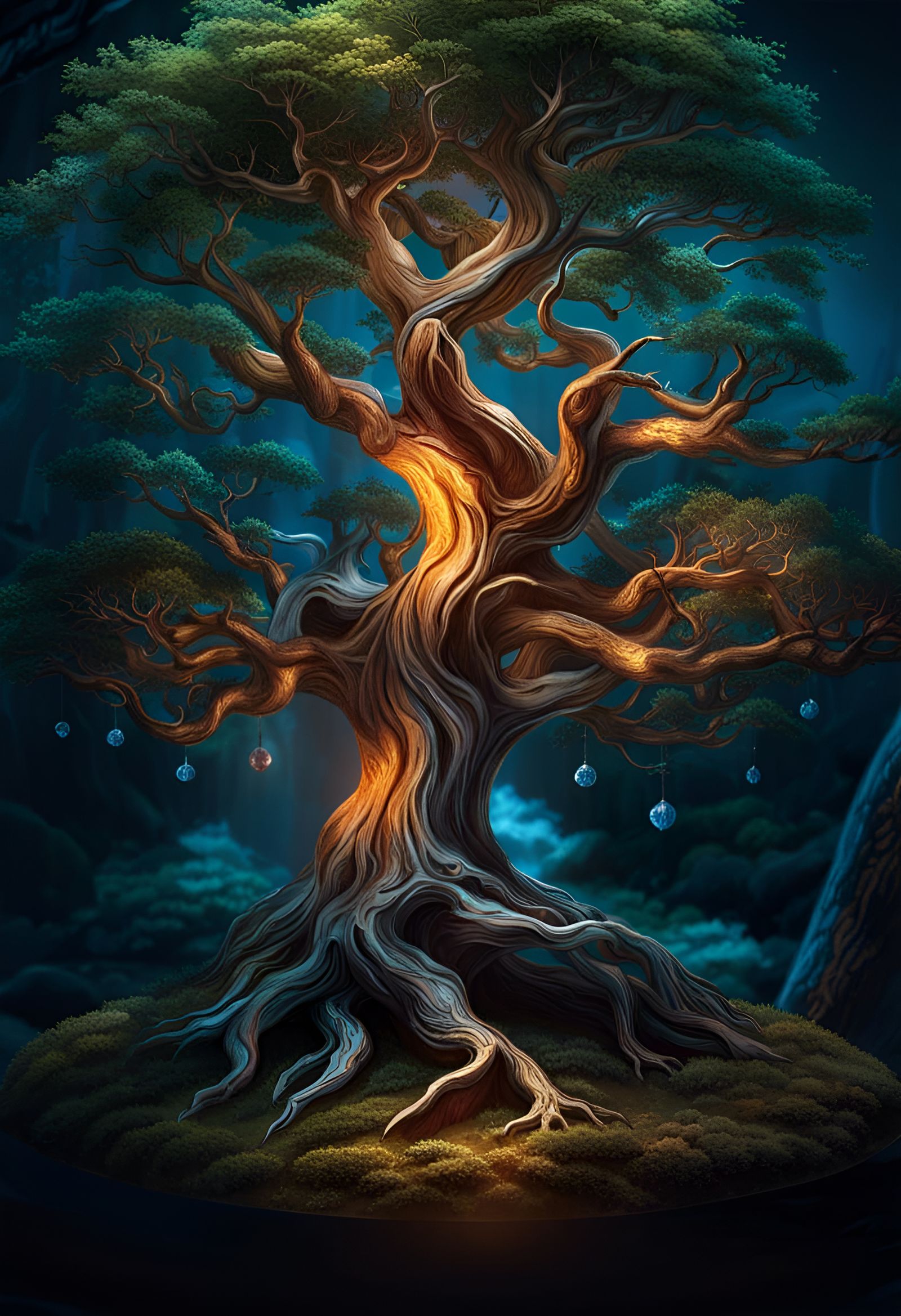 Fractal Tree of Life in Synthwave Style