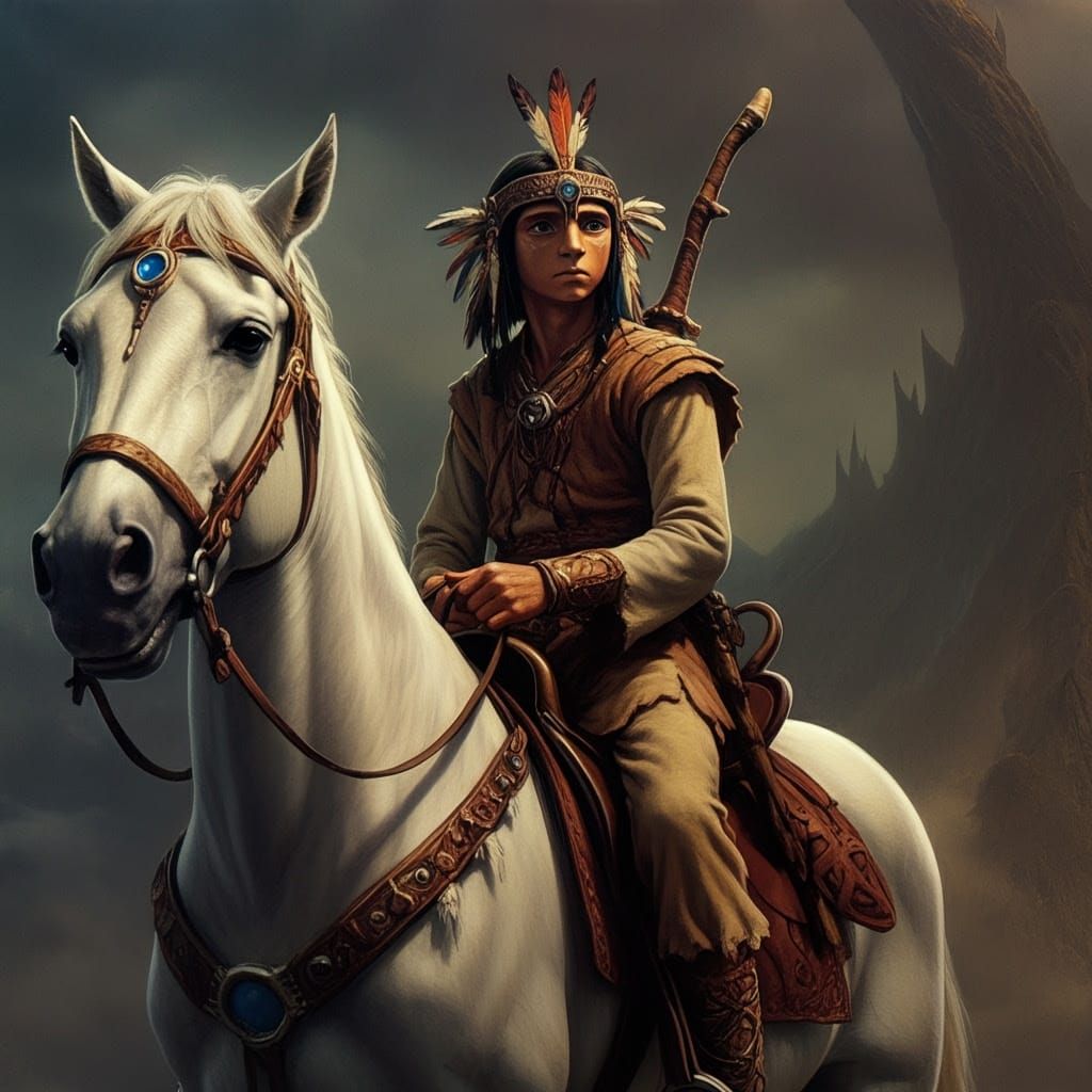 Epic Warrior Atreyu Rides Majestic Artax in Stunning Digital...