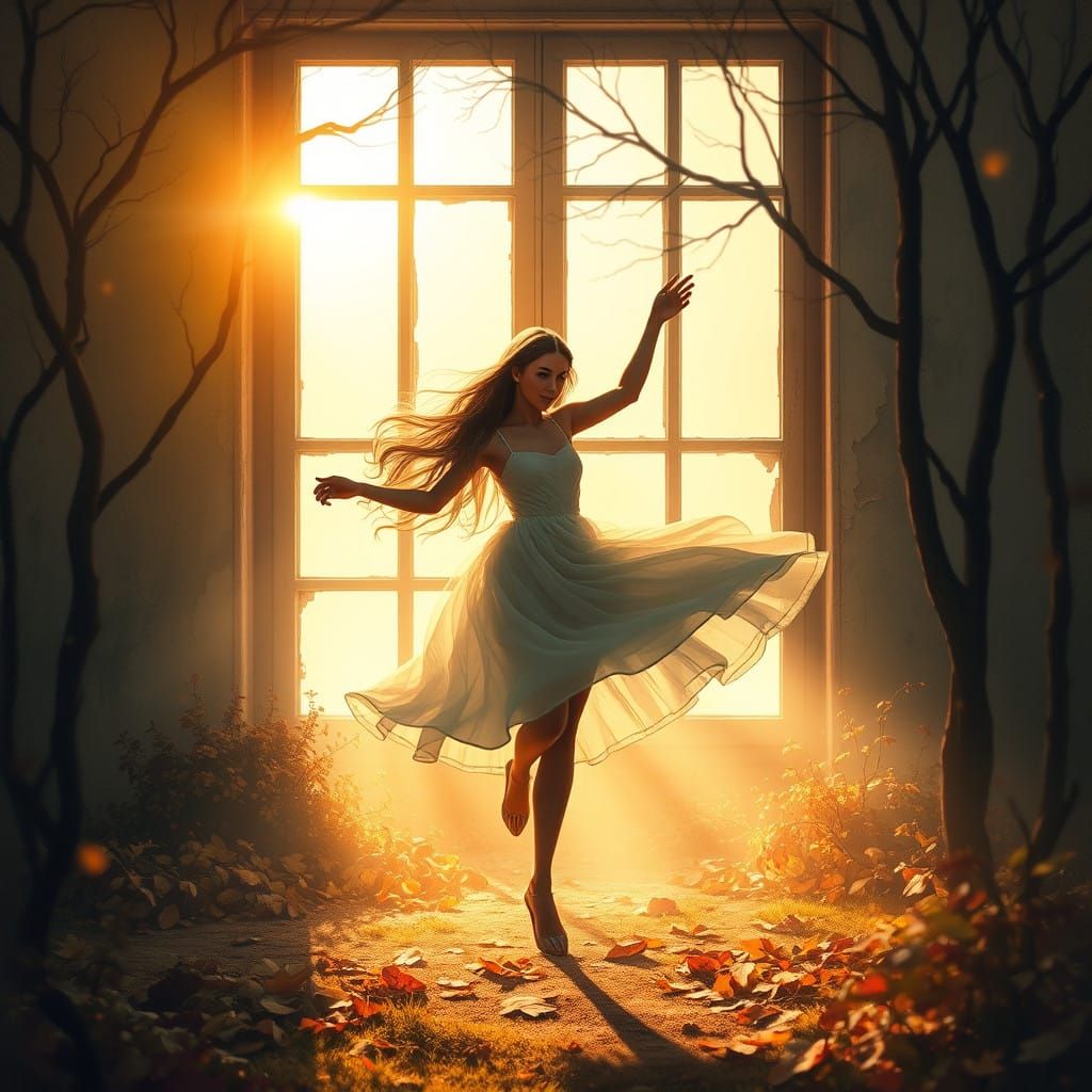 Whimsical Autumn Goddess in a Fantastical Garden