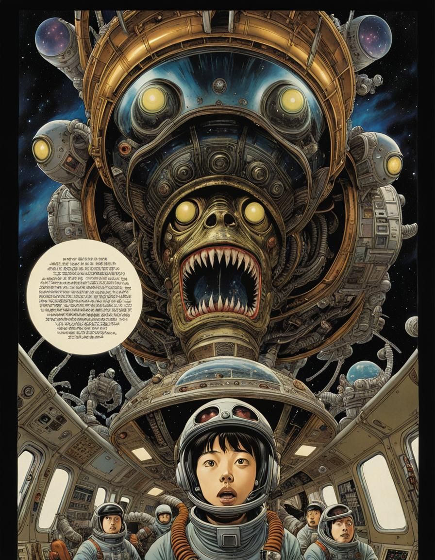 Cosmic Horror: Astronauts Explore Grotesque Alien Spaceship