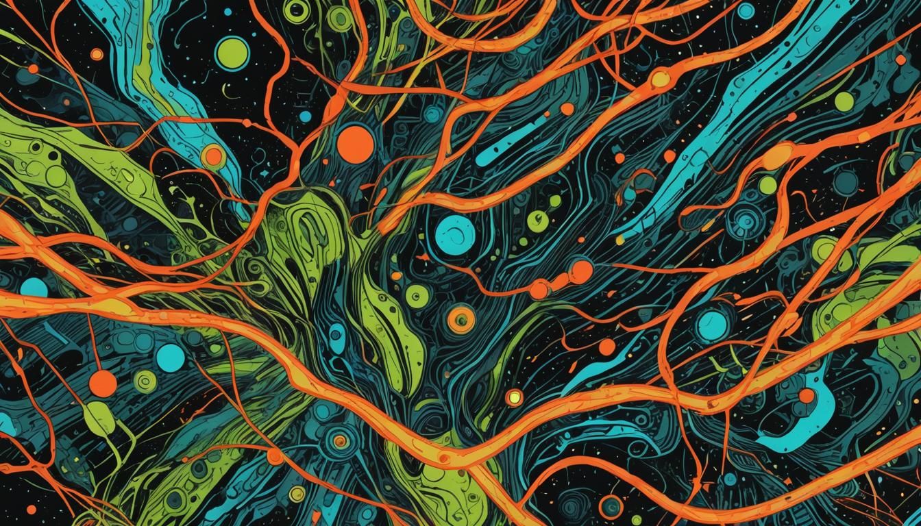 Bioluminescent Comic Book Art in Neon Noir Style