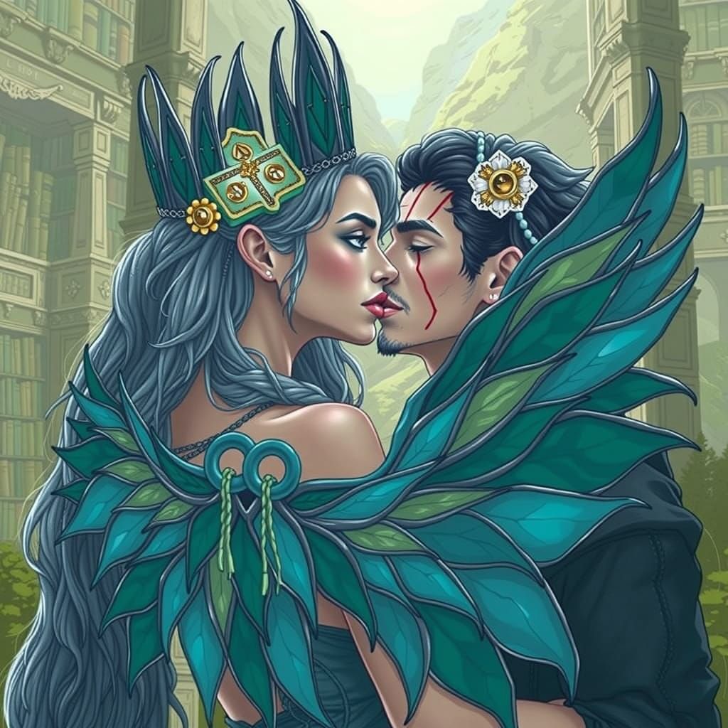 Majestic Grand Library in Scottish Highlands Landscape