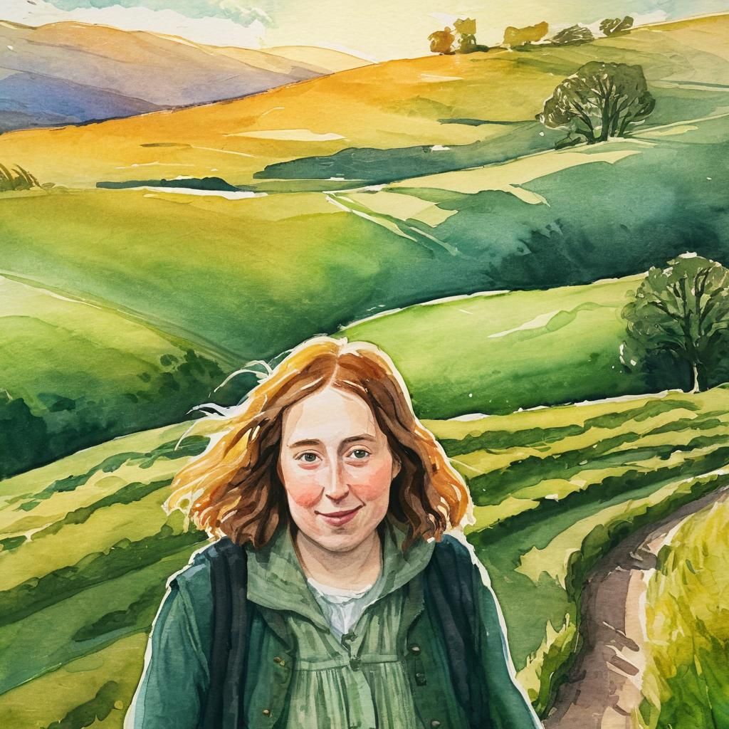 Whimsical Hobbit's Serene Journey in the Lush Shire