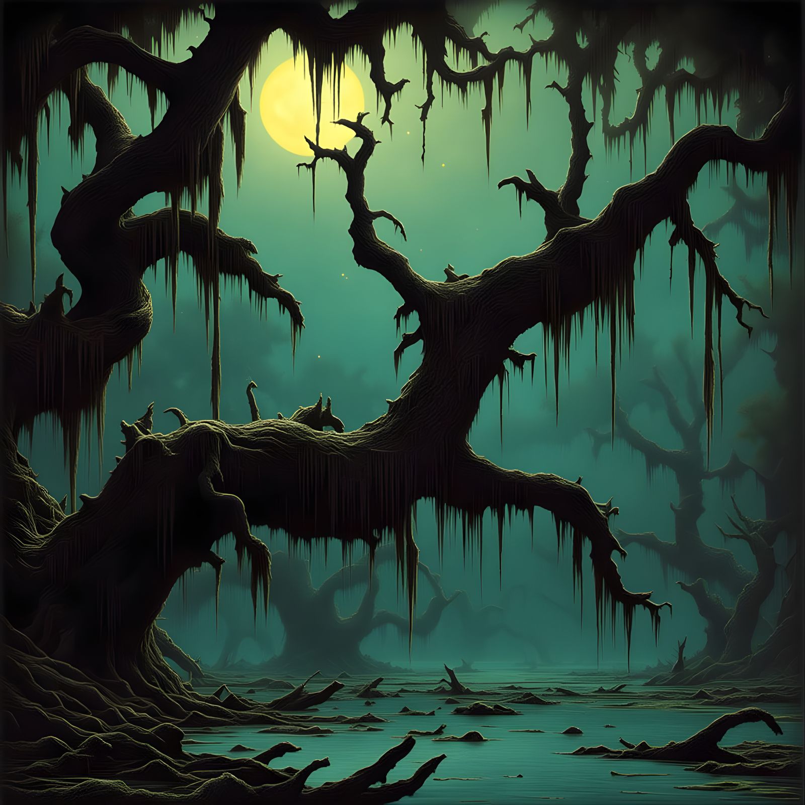 Dark Swampy Jungle Landscape
