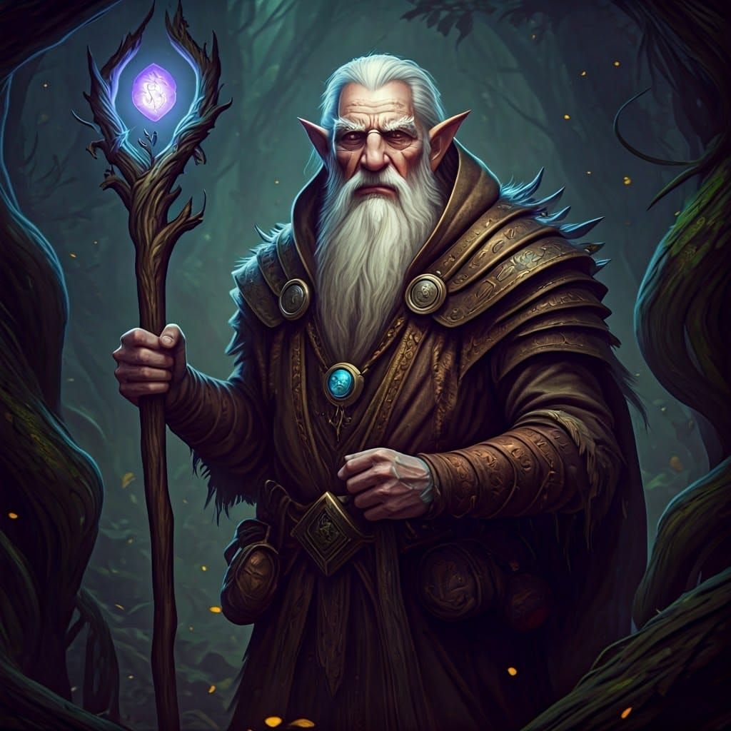 Mystical Halfing Druid in Enchanted Forest
