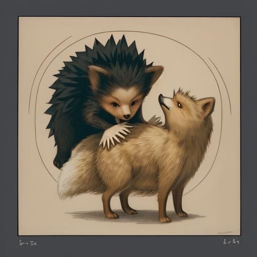 Hedgehog Assaulting Fox: A Modernist Sculpture