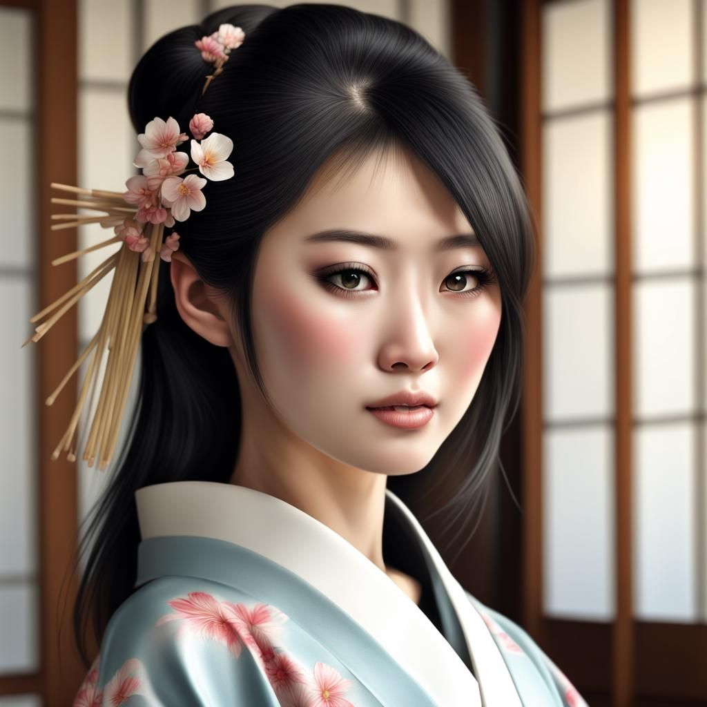 Realistic Image of a Beautiful Japanese Woman