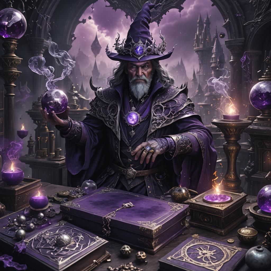 Wizard in Office with Potions, Fantasy Concept Art
