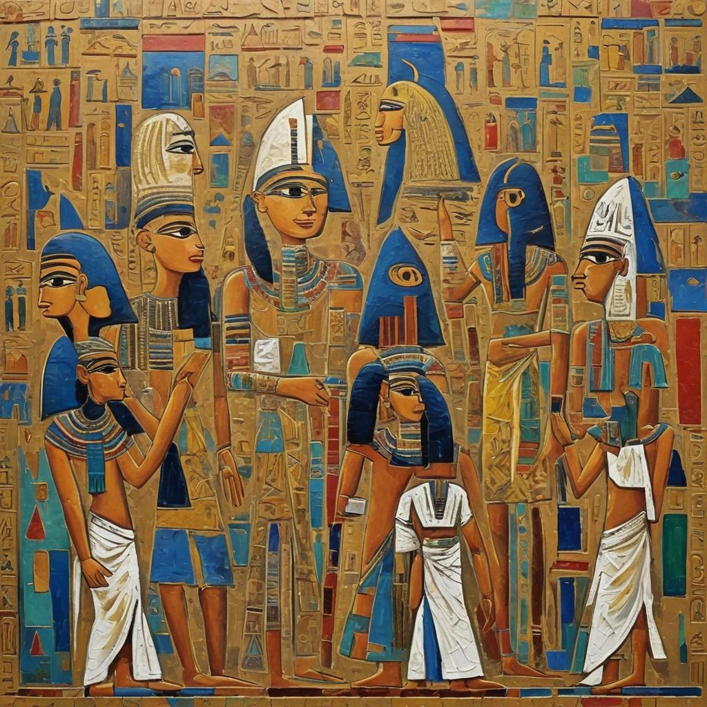 Egyptian Vista in Expressionist Impasto Style