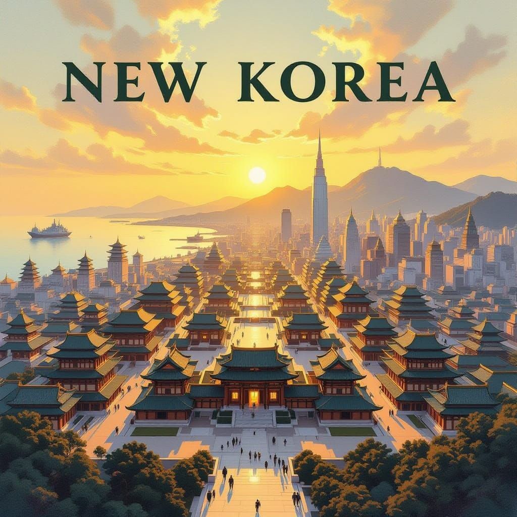 Meticulously Planned 'New Korea' Cityscape at Dawn