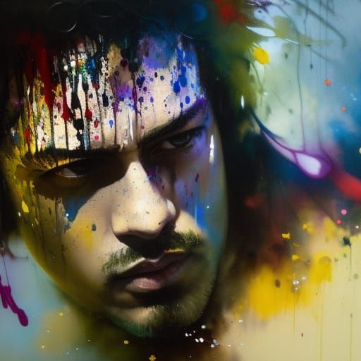 Melancholy Man: Expressive Portrait in Speedpaint Style