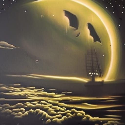 Cosmic Ghost Ship Sailing the Night Sky