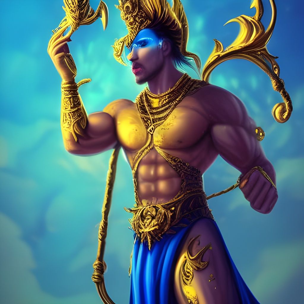 Glorious Fantasy Male with Gold Jewellery