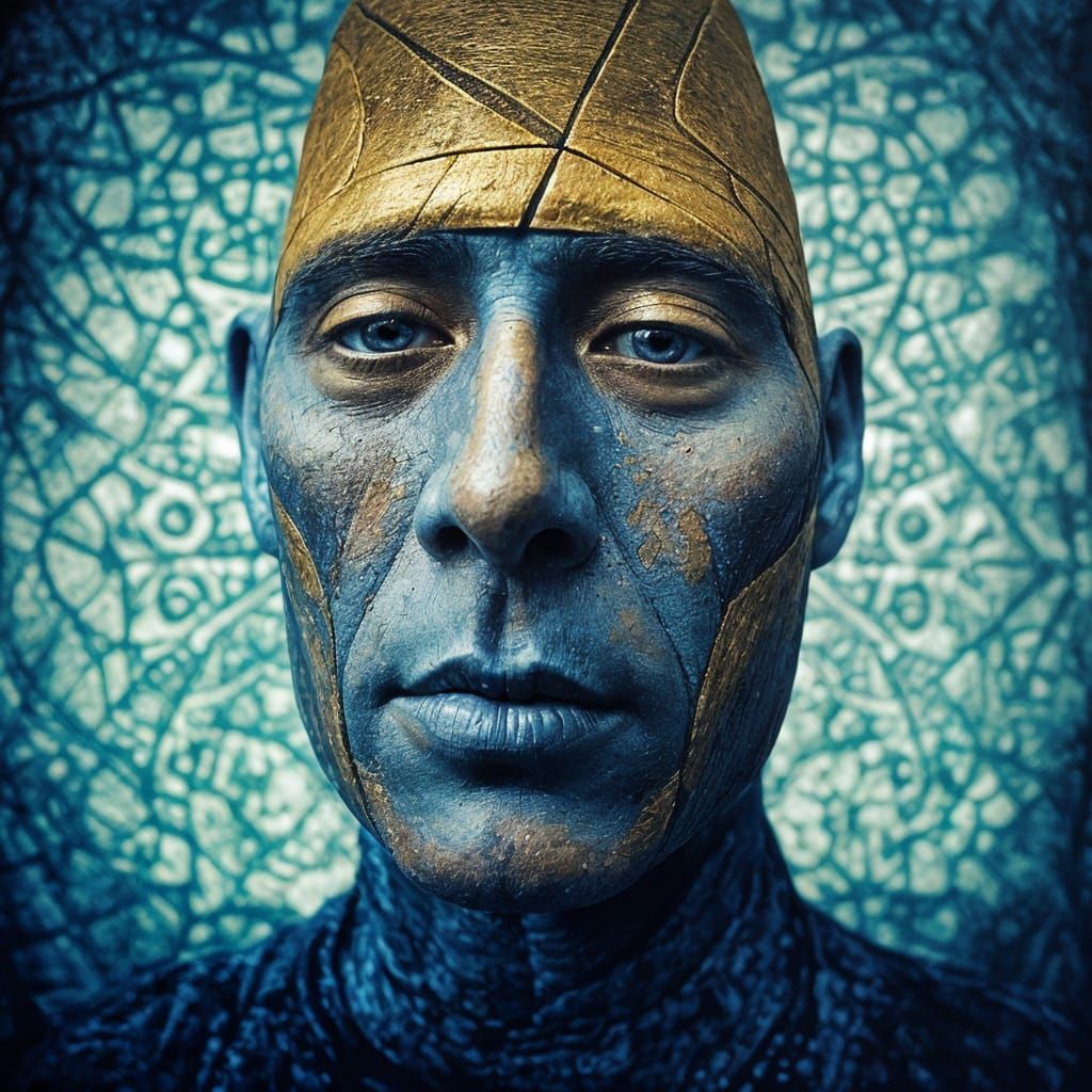 Gothic King in Grotesquecore Aesthetic with Vorticism Tiles