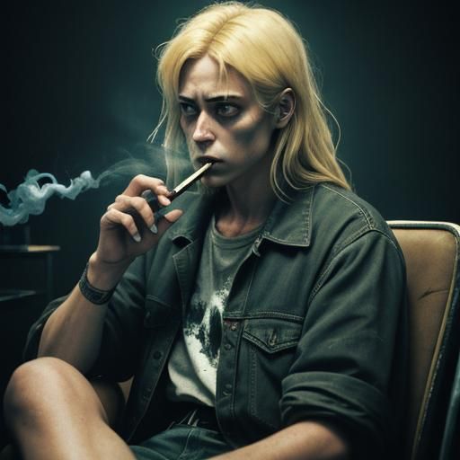 Dramatic Cinematic Still of a Despairing Woman