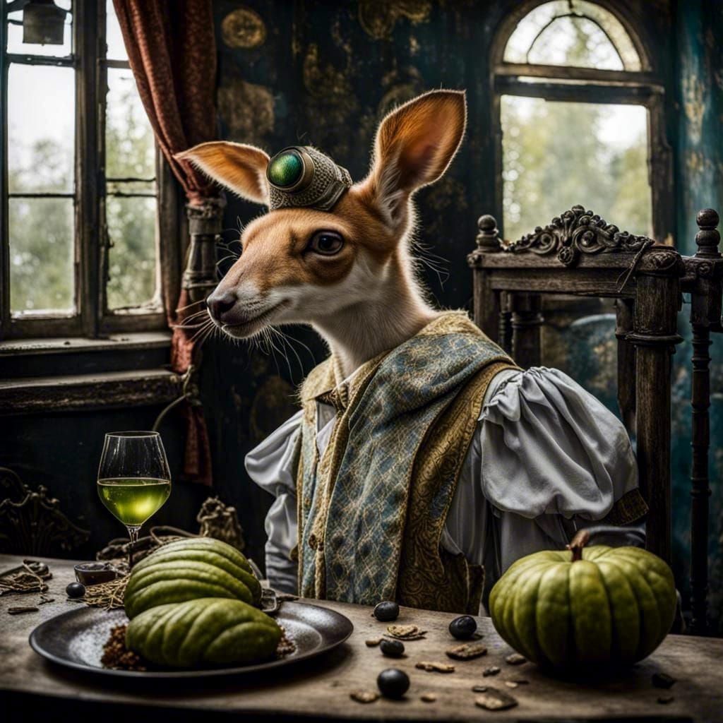 Exotic Alien Celebration in Surreal Restaurant: Photography