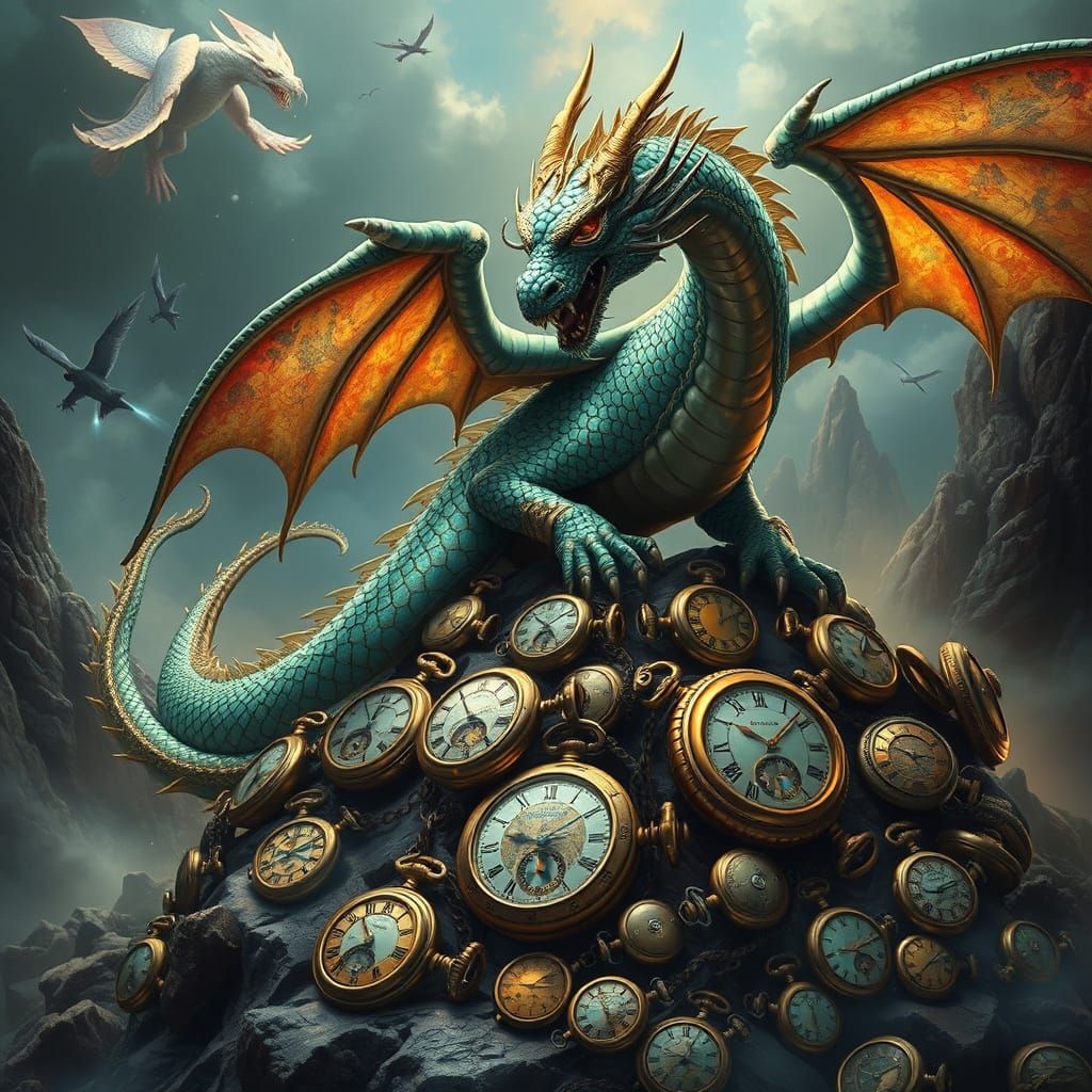 Dragon Throne of Timeless Watches in a Fantastical Realm