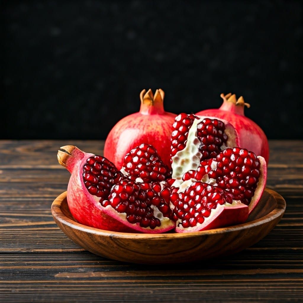 Pomegranate Sections: A Study in Fruit and Texture
