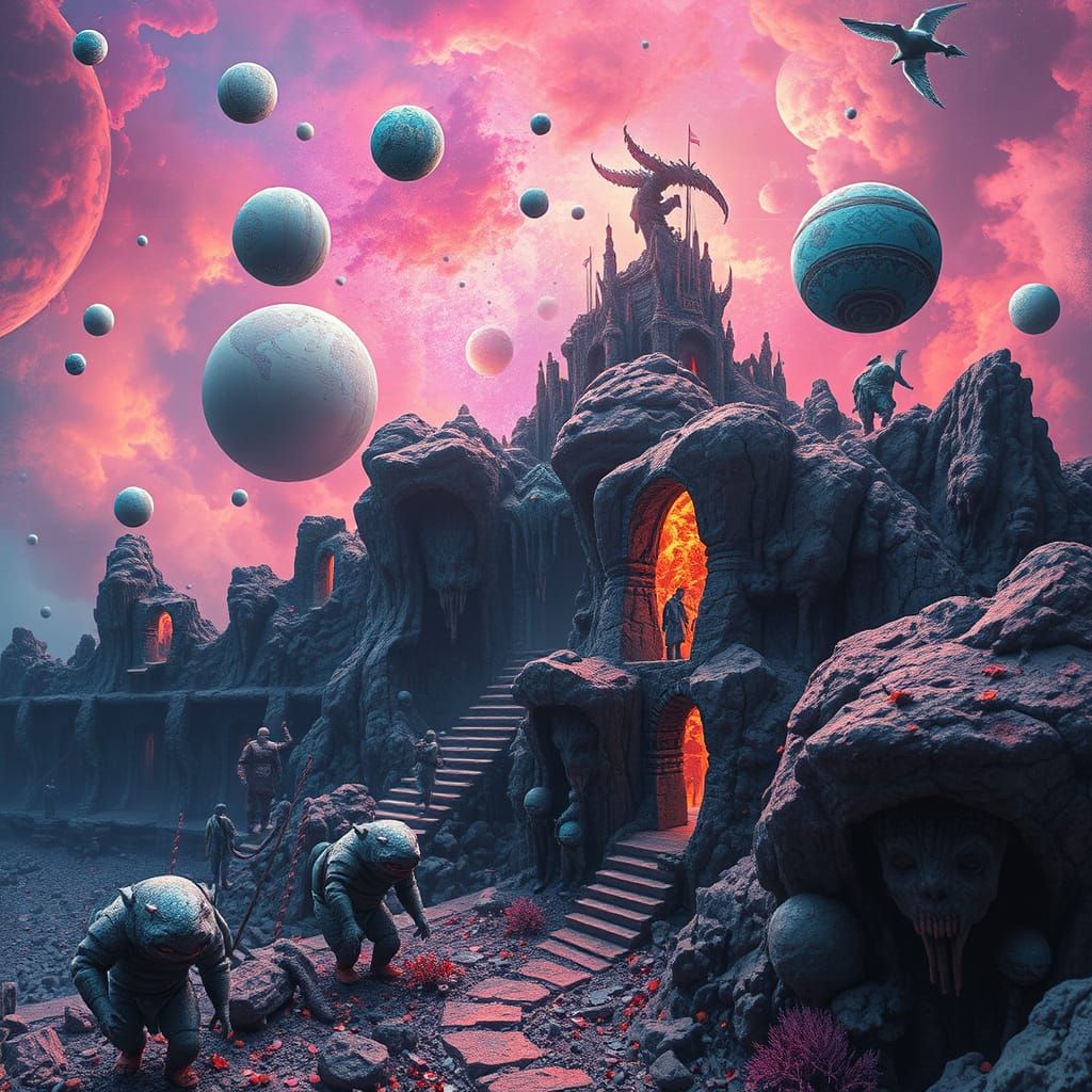 Surrealist Masterpiece in Vibrant Dreamlike Atmosphere