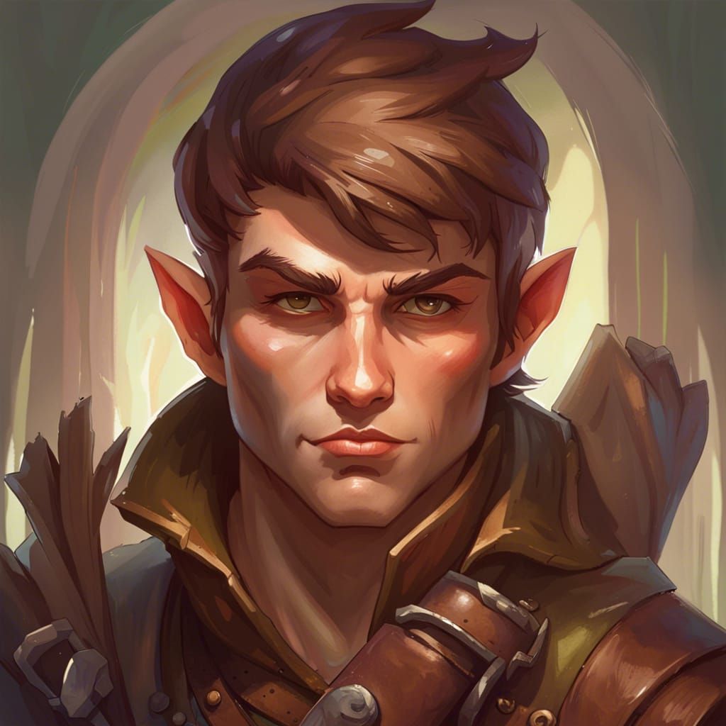 Gnome Rogue Portrait in Hyperdetailed Art Style
