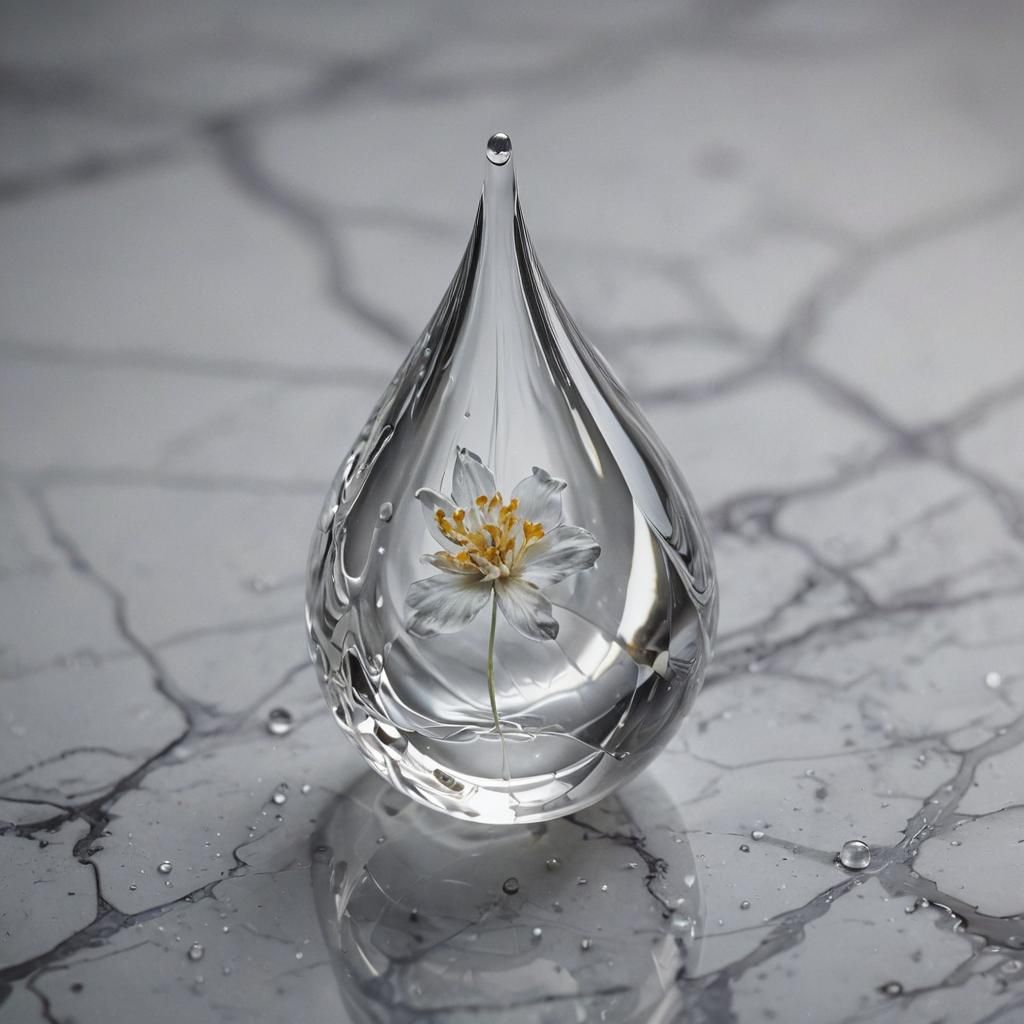 Crystalline Oil Droplet Transformation in Macro Photography