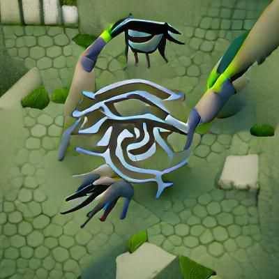Eye Sigil with Maze Claws: Abstract Symbolism