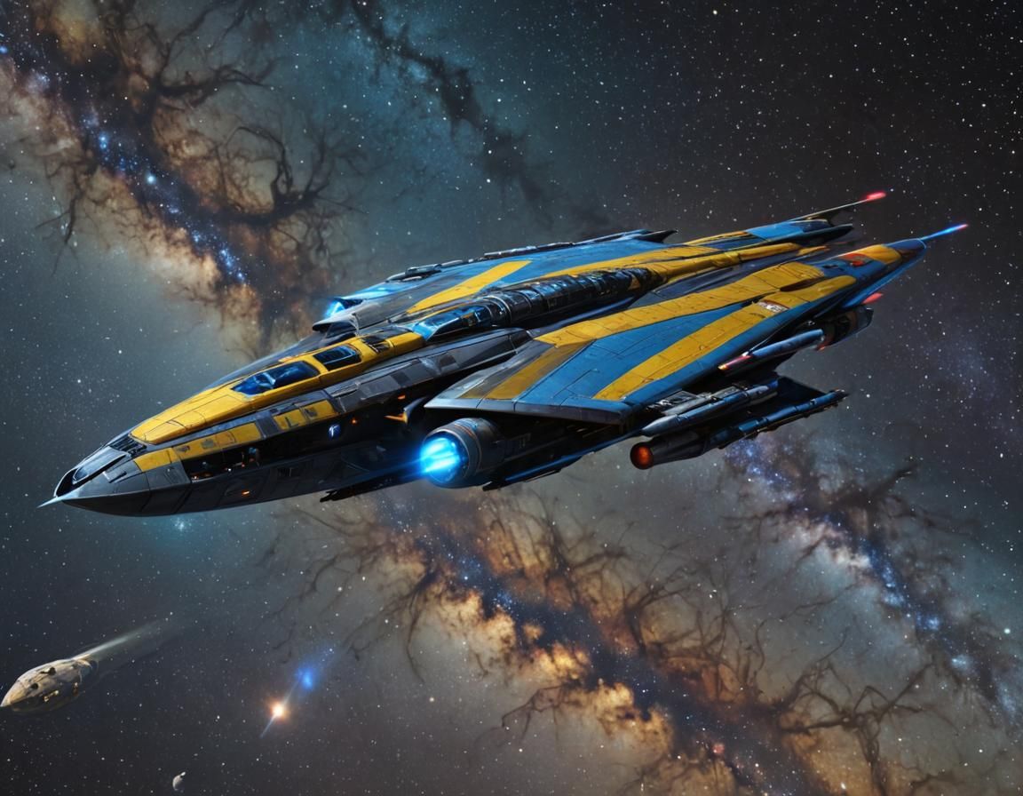 Retro-Futuristic Vulcan Spaceship in Chris Foss Style