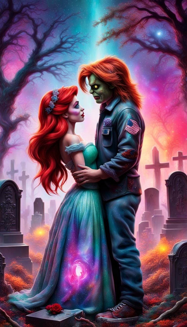 Princess Ariel and Chucky's Coke Can Graveyard Wedding