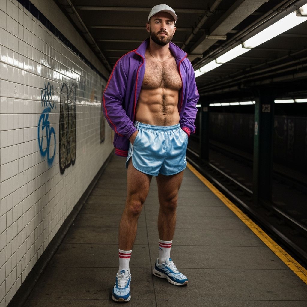 Vogue Fashion Portrait: Muscular Man in Subway