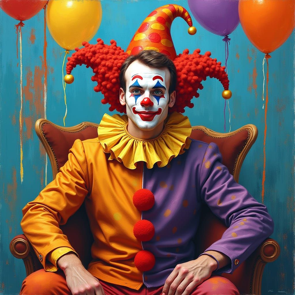 Clown in Abstract Art Style