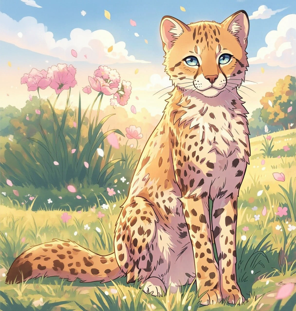 Anime Style Cheetah Illustration