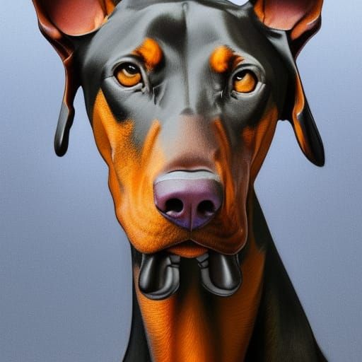 Hyperdetailed Doberman Pinscher Portrait in Unreal Engine 5