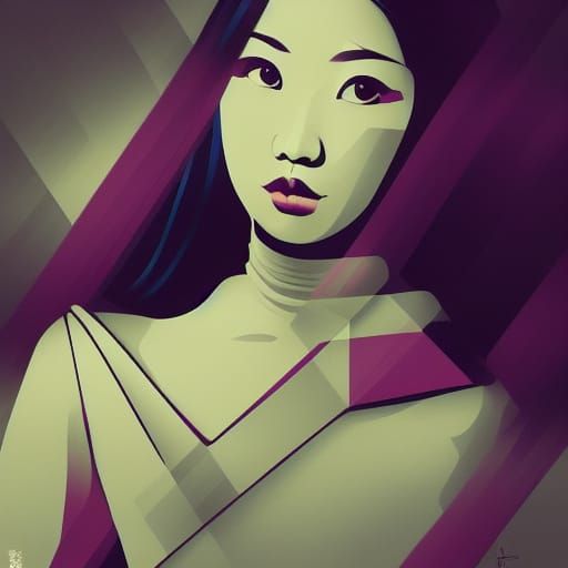Asian Gothic Princess in Pop Art Screen Print