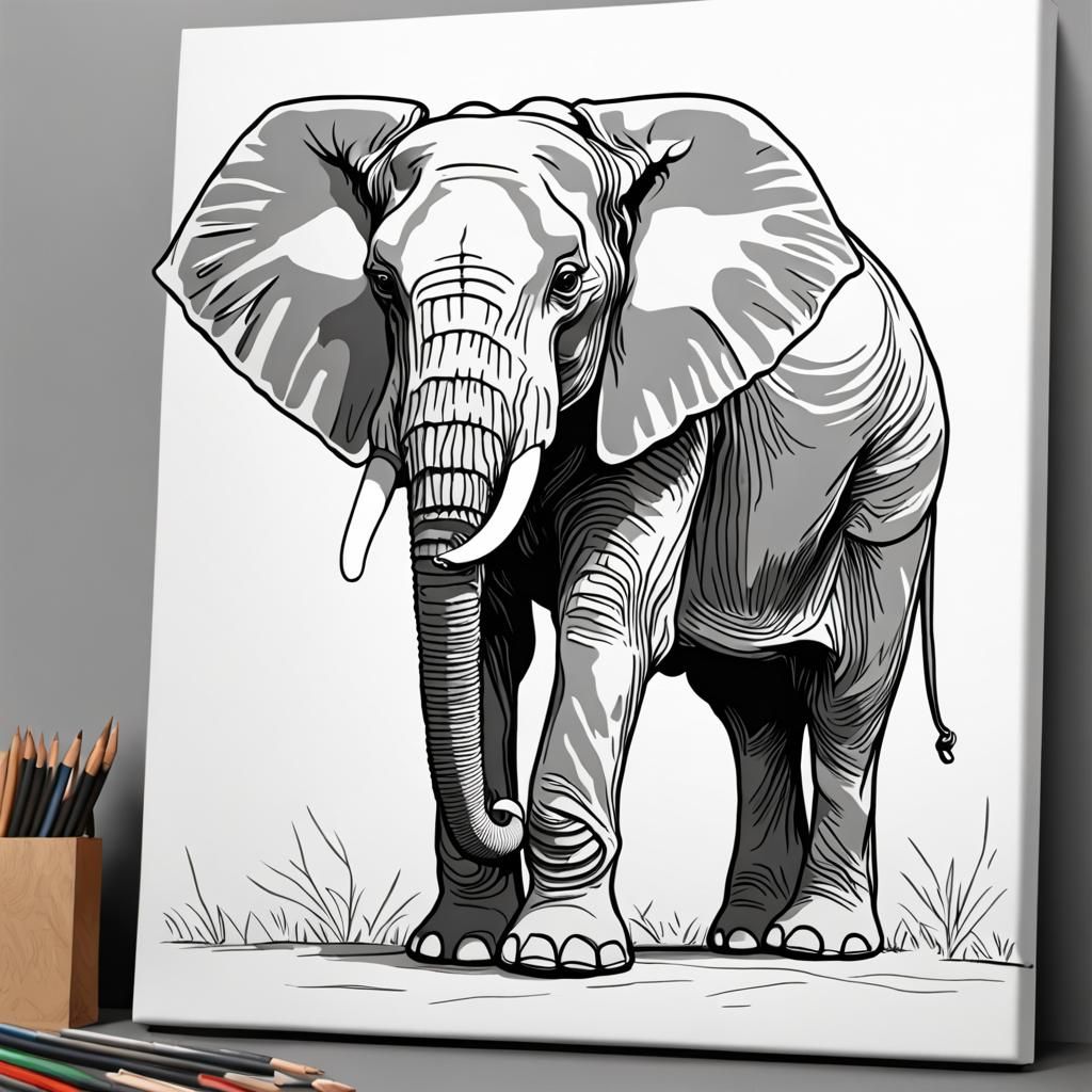 Elephant Creates Line Art Masterpiece