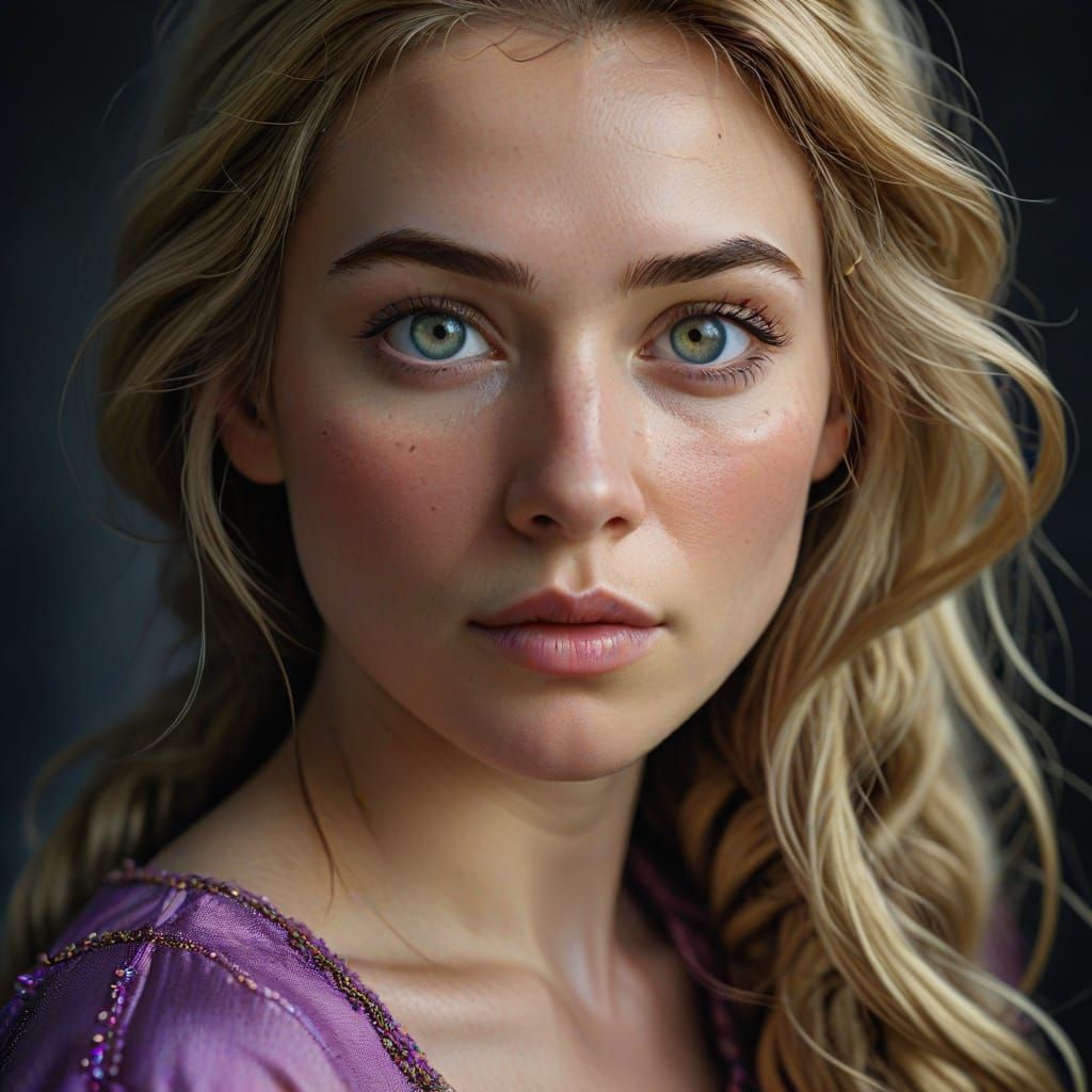 Portrait of a Young Woman with Long Hair