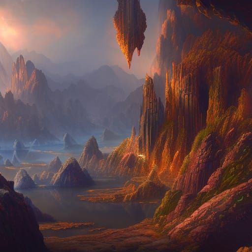 Fantastical Sodalite Matte Painting in Deep Color